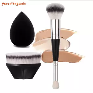 FAVORITEGOODS Bàn chải nền hai đầu, Bàn chải trang điểm không săm tròn, Dụng cụ trang điểm Bàn chải che khuyết điểm xiên tóc ngắn cho bột kem lỏng