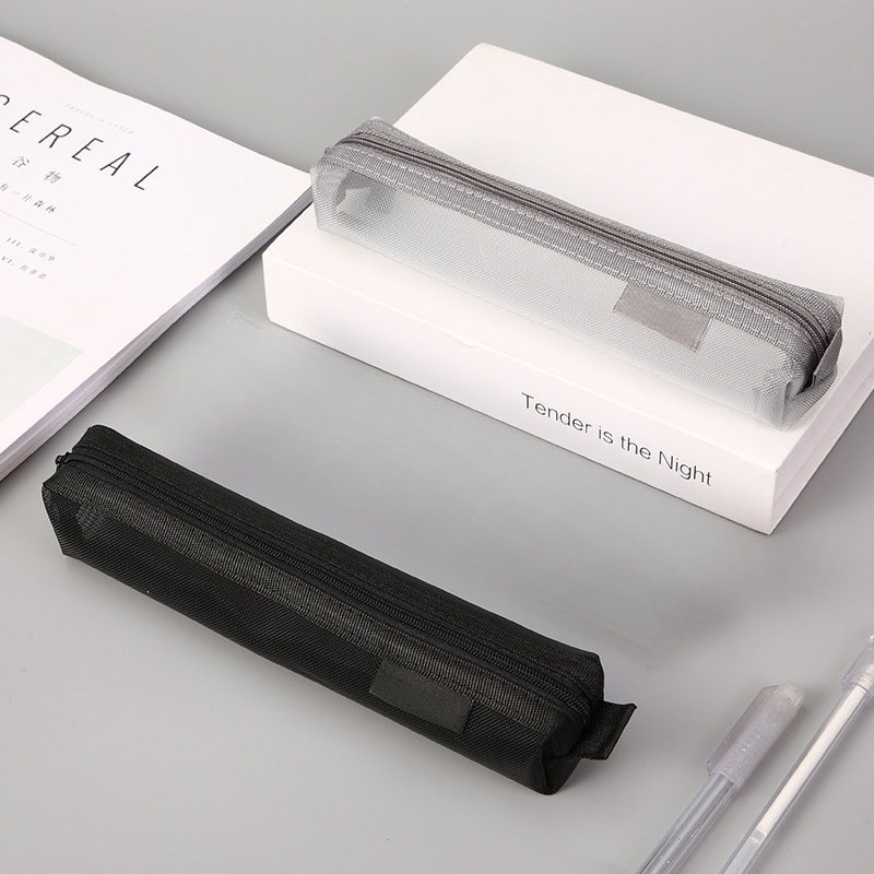 [COD] Hộp Đựng Bút Chì Mini Trong Suốt - Vải Lưới Bền, Độ Cứng Vừa Phải, Mẫu Mã Đơn Giản Sang Trọng