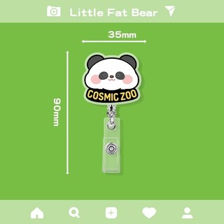 Móc - Kẹp bảng tên HSSV, nhân viên có thể kéo dãn - yoyo nhựa acrylic họa tiết Panda M18