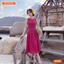 Đầm thiết kế BEMINE cổ tròn sát nách xẻ giọt nước dáng chữ A phù hợp đi chơi-B566