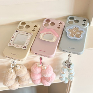 Ins Đơn Giản Nhỏ Màu Hồng Và Tím Chữ Silicon Có Dây Xích Giá Đỡ Cho Iphone 17 17pro 16 15 14 12 13 PRO MAX Vỏ Bảo Vệ MT2803