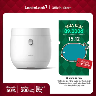 Nồi cơm điện tử LocknLock Pearl rice cooker 1L EJR376WHT hẹn giờ, giữ ấm 12h