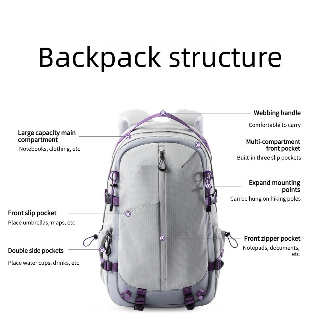 CAMEL CROWN Dung Tích Lớn Đi Công Sở Du Lịch Ba Lô Laptop 21L Đi Bộ Đường Dài Daypack