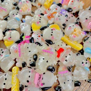 Set 10 sticker charm chó Pochacco ngẫu nhiên, charm 3d đá cưng phụ kiện trang trí dép