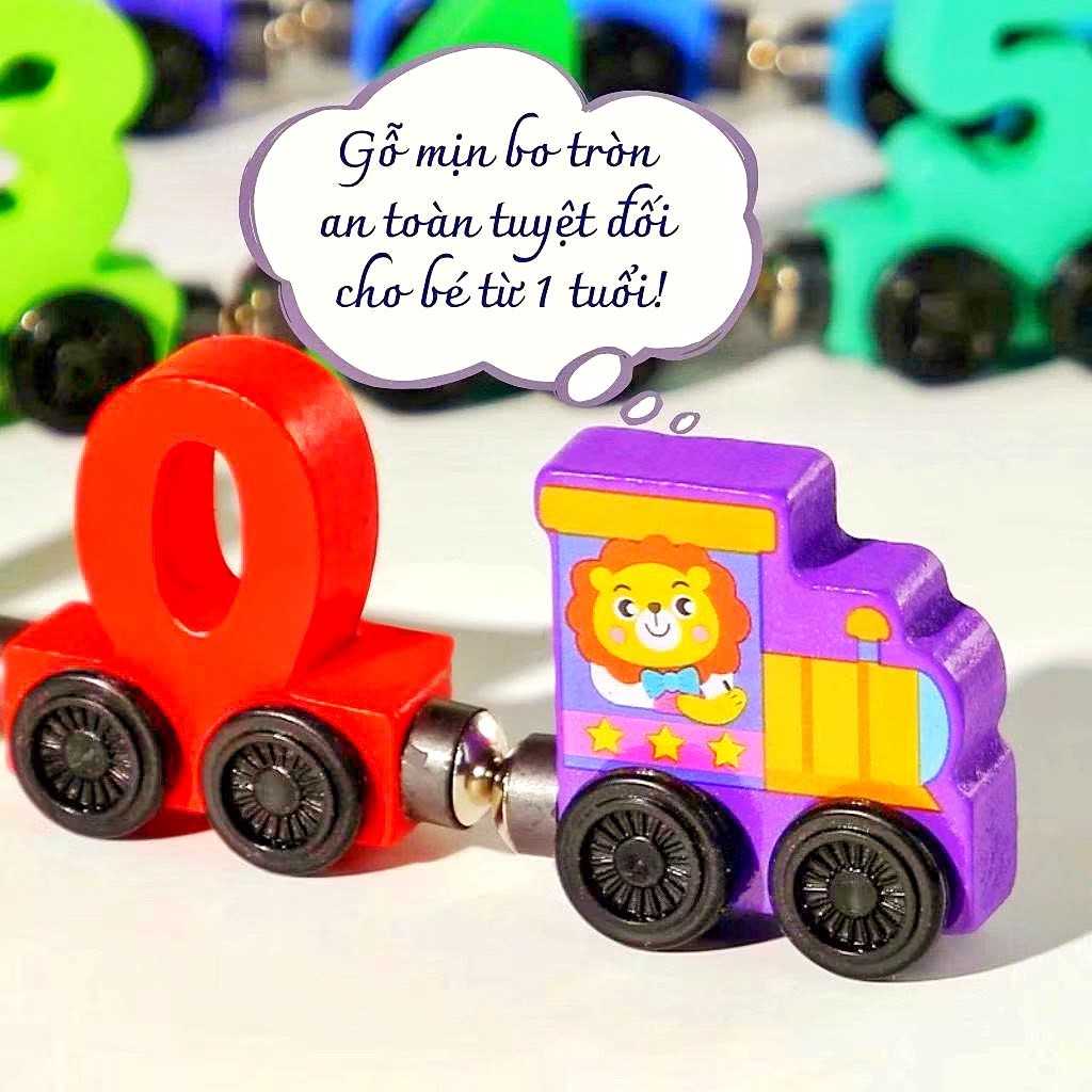 Tàu Hỏa Nam Châm Học Số TOKI CAT – Đồ Chơi Thông Minh Kích Thích Trí Não Bé