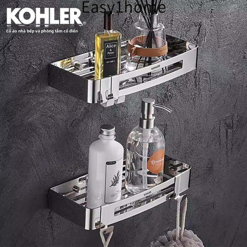 【 KOHLER 】Giá đỡ không cần khoan 340 bằng thép không gỉ, kệ góc cho phòng tắm, nhà vệ sinh, bếp, phòng tắm, dầu gội, bồn