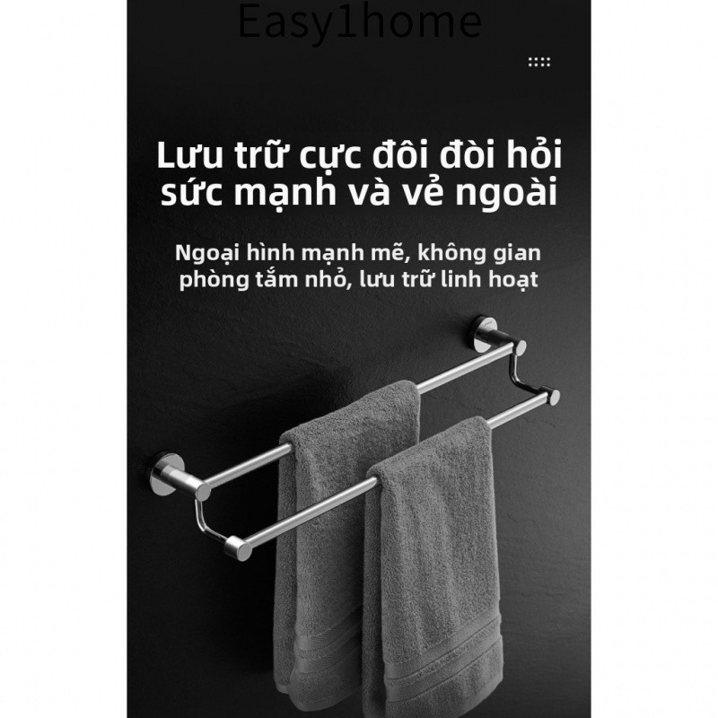 【 KOHLER 】Giá treo khăn tắm hai lớp không cần khoan, nhiều kích cỡ, bằng thép không gỉ chống ăn mòn, giá treo khăn chống