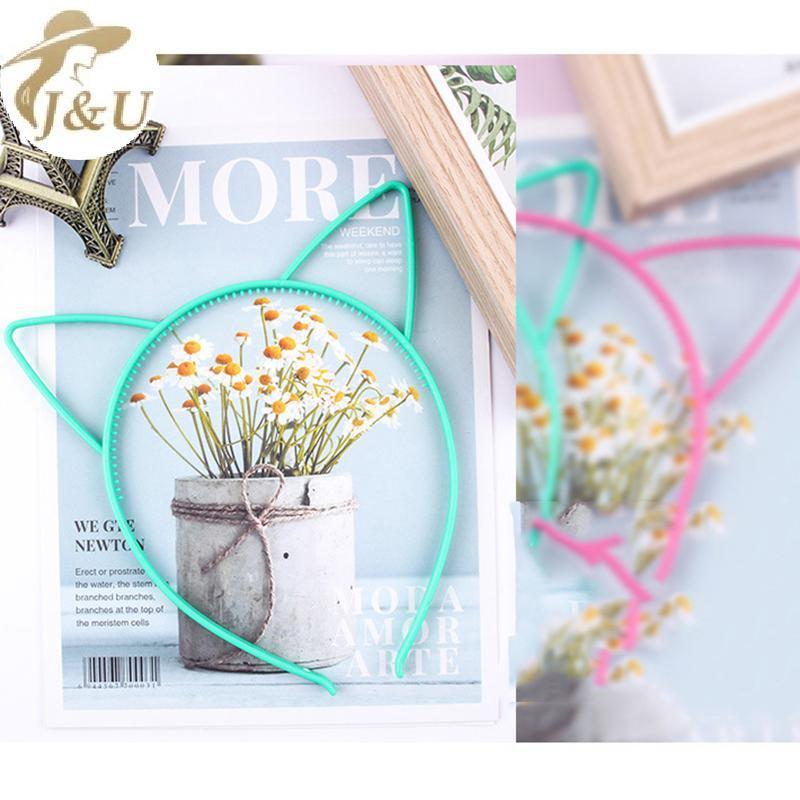 JU Trẻ Em Mèo Bộ 12 Băng Đô Quấn Tóc Nhựa Màu Trơn Chống Trơn Trượt Cho Đảng Trường Trang Phục VN