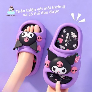Dép trẻ em Kuromi – Mềm mại, đế chống trượt, dùng trong nhà, phòng tắm hoặc đi chơi