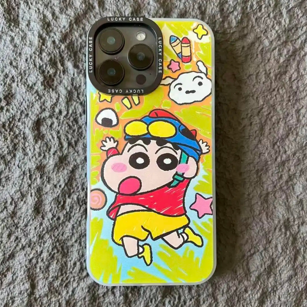 Ốp lưng chống sốc Crayon Shin-chan, thiết kế dễ thương độc đáo phong cách hoạt hình Bảo Vệ Camera Cấp iPhone 17/16/15/14