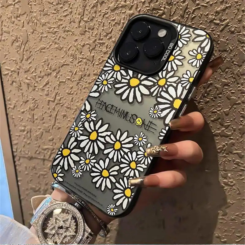 Ốp lưng chống sốc hoa cúc Peaceminusone thiết kế phong cách cá tính độc Bảo Vệ Camera Cấp iPhone 17/16/15/14/13/12/11Max