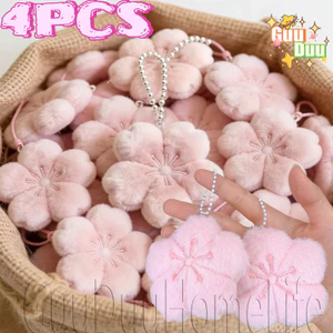 1-4 Móc khóa sang trọng hình hoa anh đào - Thời trang, sáng tạo, vui nhộn - Quà tặng cho bạn bè - Phụ kiện trang trí ba lô - Vòng chìa khóa nhồi bông búp bê Sakura / Giao hàng miễn phí