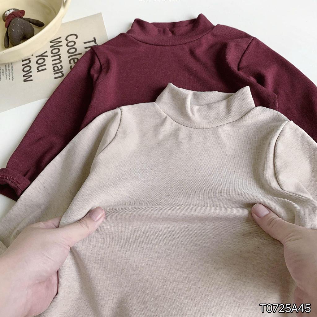 [BiBeo Kids] Áo Giữ Nhiệt Cổ 3 Phân Bé Trai Bé Gái – Cotton Co Giãn 4 Chiều, Mềm Mại, Giữ Ấm Tốt