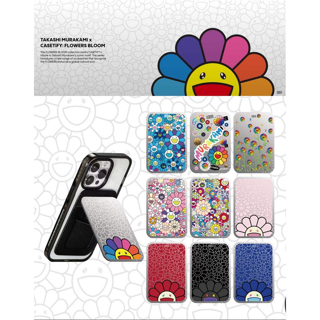 TAKASHI MURAKAMI x CASECASE: BLOOM SnappyTM Gương đứng chủ thẻ Tương thích từ tính