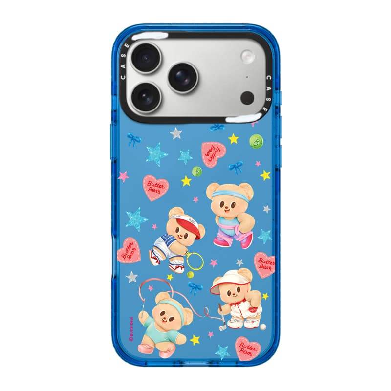CASECASE X Butterbear at 5Pm Ốp lưng màu đen / xanh da trời / hồng Bộ sưu tập kẹo Fizz Màu sắc rõ ràng cứng từ tính Vỏ tác động cho Apple IPhone 13 14 15 16 17Pro Max Plus Có hộp
