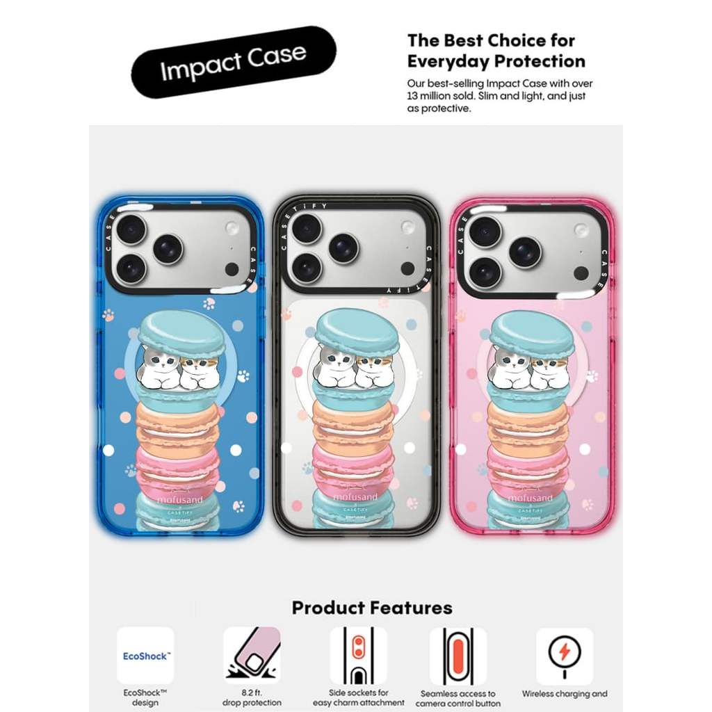 CASECASE X Chef 's Special Case Black / Sky Blue / Pink Fizz Candy Collection Color Clear Hard Hard Magnet Impact Case cho Apple IPhone 13 14 15 16 17Pro Max Plus Có Hộp