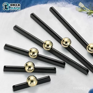 Ánh Sáng Hiện Đại Sang Trọng Kéo Dài Đen Vàng Tủ Quần Áo Cửa Ngăn Kéo Tủ Tay Cầm Đơn Giản Hợp Kim Kẽm DOYD