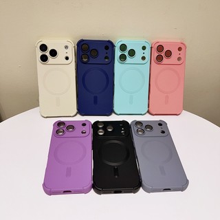Ốp lưng iPhone chống sốc túi khí 4 góc hỗ trợ sạc từ tính bảo vệ camera liền khối cho iPhone 12 13 14 15 16 17 Pro Max
