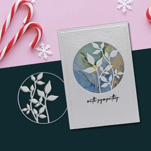 Khung Tròn Lá Kim Loại Thép Carbon Cắt Khuôn DIY Vải Album Ảnh Thiệp Chúc Mừng Cắt Chết Giấy Thủ Công Sổ Lưu Niệm Dập Nổi Khắc Bản Mẫu