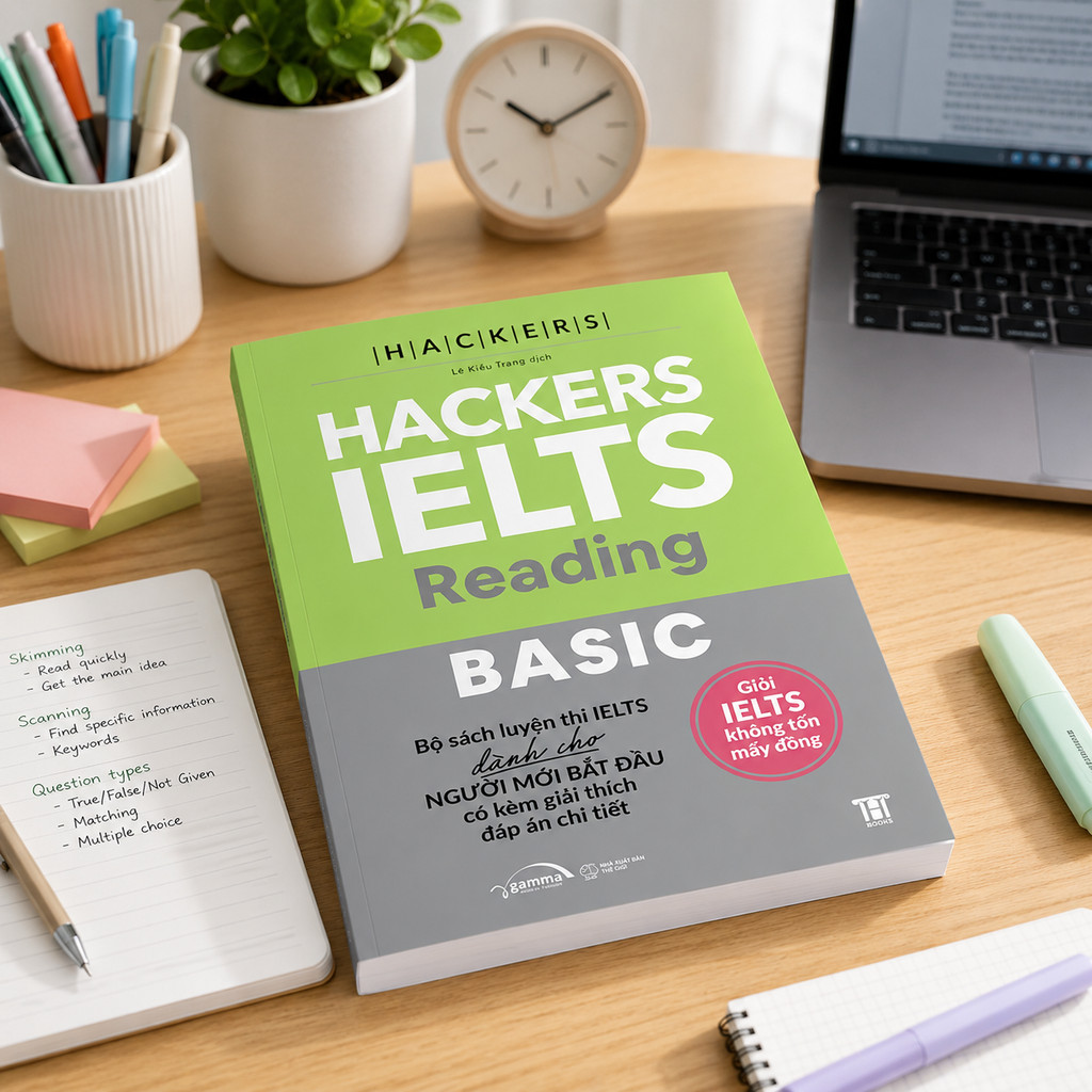 Sách - Hackers Ielts Basic Reading - Phù hợp cho Band 3.0-5.5 - Kèm lời giải chi tiết (Gamma Books)
