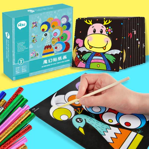 Magic Art Sticker Tranh Mẫu Giáo DIY Handmade Magic Sticker Trẻ Em Nhiều Màu Sắc Ma Thuật Nghệ Thuật Hình Dán Tranh Mẫu Giáo DIY Handmade Chất Liệu Gói Đồ Chơi Xếp Hình