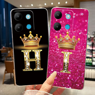 Vỏ Cho Infinix Smart 7 / Infinix X6515 Ốp Điện Thoại Thời Trang Chữ Cái Ban Đầu Trong Suốt Mềm TPU Jelly Ốp Lưng Cho Smart7 Nhà Ở