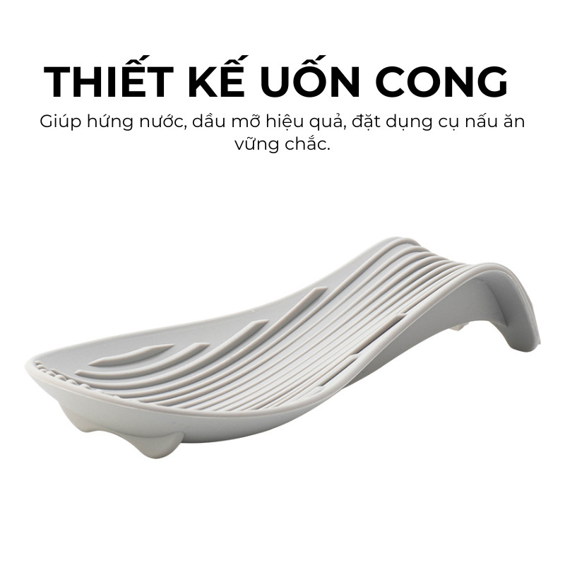 Giá Đỡ Thìa Silicone Chịu Nhiệt Cao Cấp – Kệ Gác Vá Muỗng Chống Trượt Cho Nhà Bếp | 383