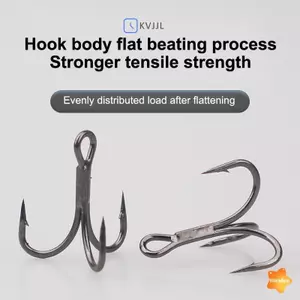 Bộ Móc Treble Câu Cá 50 Hộp Thép Carbon Cao Sắc Nét Mạnh Cho Nhựa Mồi Mềm Câu Cá Mới
