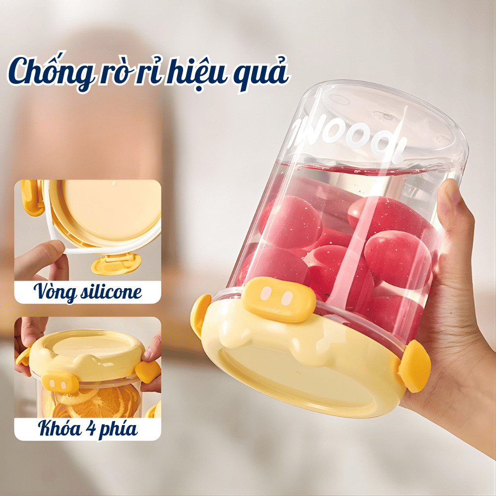 Hộp Đựng Ngũ Cốc Kín Khí HomeMate, Hộp Nhựa Đựng Thực Phẩm Đồ Khô Có Nắp Khóa Chống Ẩm Chống Mốc