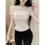 Phong cách mới Pure Desire Style Áo thun ngắn tay nữ cổ tròn thời trang mùa hè Áo sơ mi nhỏ xếp li mỏng hơn trông gợi cảm Sweet Hot Girl Slim @