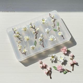 Khuôn 3D làm móng tay hoa mộc lan, cánh hoa, dụng cụ thiết kế nghệ thuật, bản mẫu khắc móng đẹp