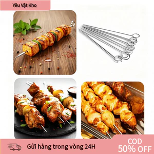 Que Xiên Nướng Inox 304 Chống Gỉ 20cm/30cm - Bộ 5/10 Cái, Dùng Cho BBQ, Bếp Than, Lò Nướng