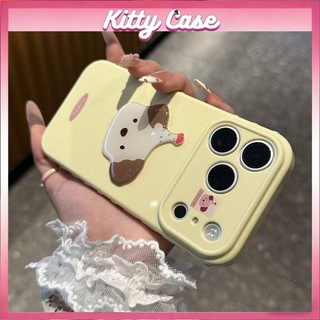 Phù hợp với iPhone 11 12 13 14 15 Pro Max 16 17 Plus Vỏ điện thoại 3D hình búp bê với viền và cửa sổ lớn hình trái tim