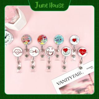 Móc - Kẹp bảng tên HSSV, nhân viên có thể kéo dãn - yoyo charm bác sĩ, y tá M03