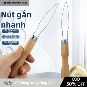 Dụng Cụ Cài Khuy Bằng Thép Cao Cấp - Thiết Bị Hỗ Trợ May Vá Đa Năng, Màu Gỗ