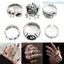 Unstop * 6 Miếng Gothic Đen Đầu Lâu Nhẫn Punk Bạc Giáng Sinh Nhẫn Trang Sức Halloween