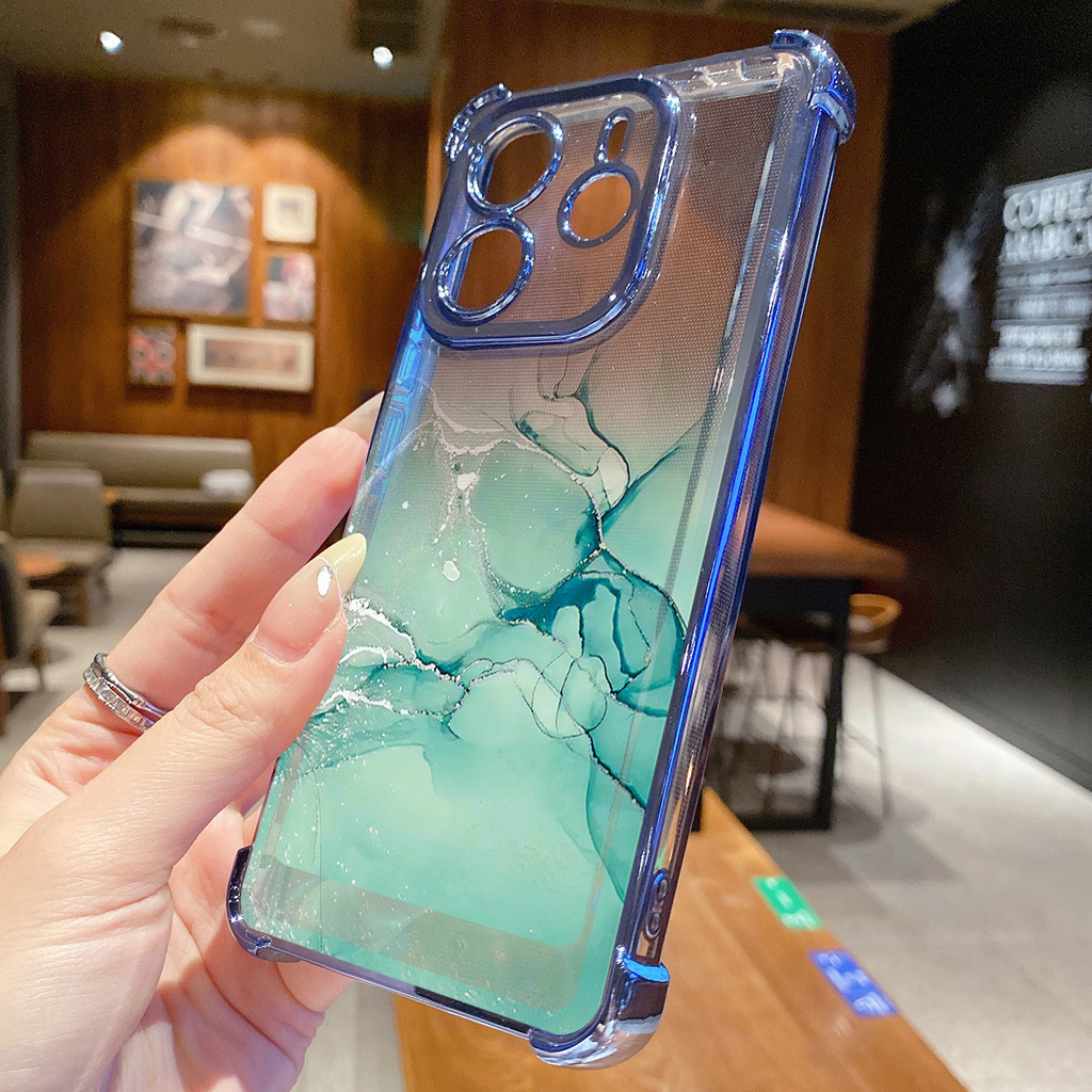 Tương thích với Xiaomi Redmi Note 14 13 Pro 5G 4G 12 13C 14C Màu Gradient Làm đẹp Vỏ mạ trong suốt Vỏ chống rơi