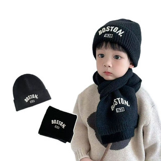 Bộ Mũ Len & Khăn Choàng Trẻ Em - Dưỡng Nóng, Bảo Vệ Tai, Phong Cách Hàn Quốc, Nam Nữ Bé, 2 Món