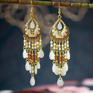 Bông tai hạt bohemian phong cách dân tộc mới, duyên dáng