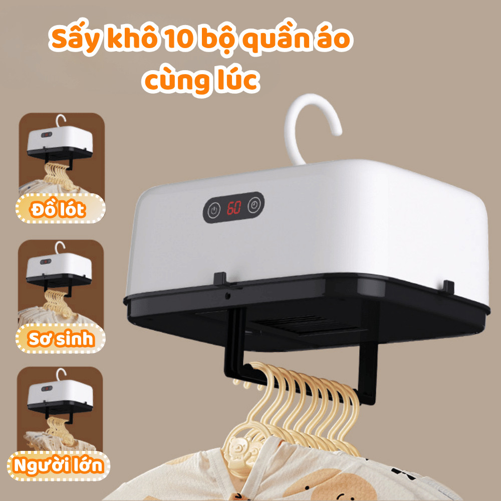 Máy Sấy Quần Áo Đa Năng Treo Tường, Khử Khuẩn, Sấy Khô Nhanh DINO, Máy Sấy Khô Quần Áo Gấp Gọn