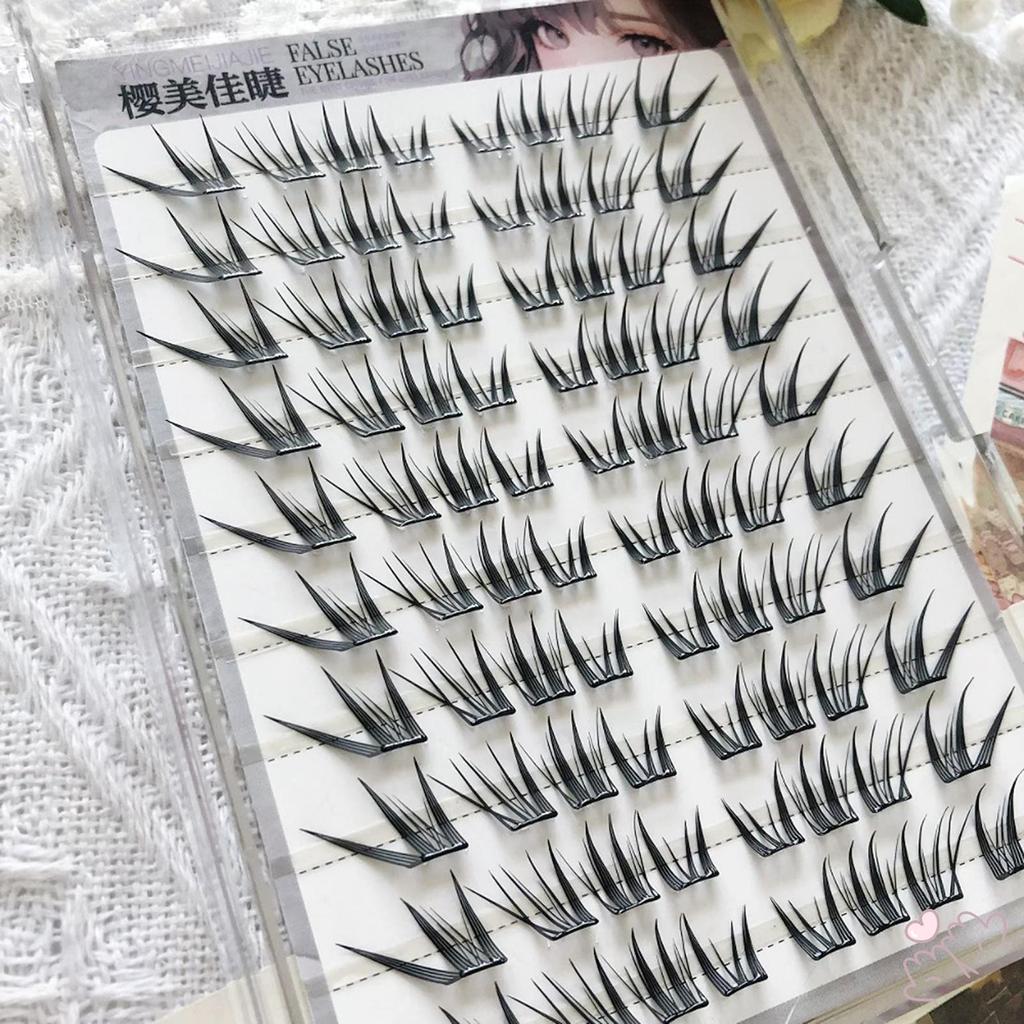 Lông mi giả mèo lười biếng Lông mi giả tự nhiên trông C Curl Chiều dài hỗn hợp 7-13mm Đen dành cho nữ