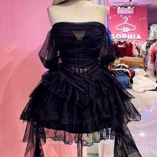 ￼Đầm Váy Tơ Trễ Vai Cúp Ngực Phối Chân Váy Ren Tua Rua Nhiều Tầng Phong Cách Tiểu Thư Sexy Sang Chảnh Ld Strore Fashion