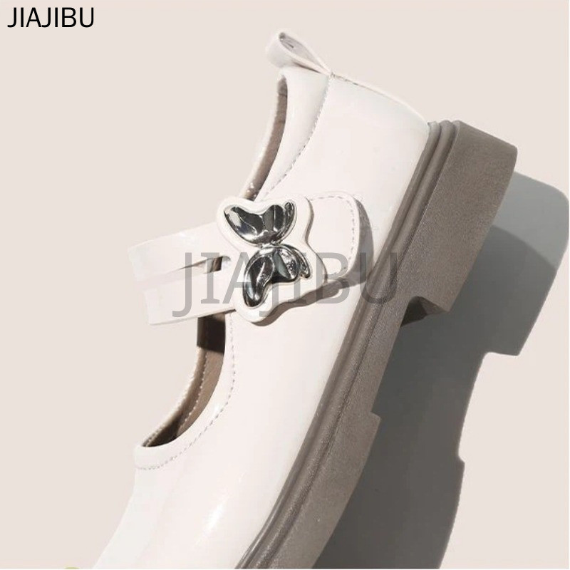 Giày Đi Học Đế Thấp Phong Cách Lolita Nhật Bản Dễ Thương Màu Be/đen Có Nơ Dành Cho Bé Gái Korean Fashion Kids Platform Mary Jane Doll Shoes Giày Bệt Mũi Tròn Chống Trượt Phong Cách Anh Giày Da Đế Mềm Phong Cách Công Chúa Pháp