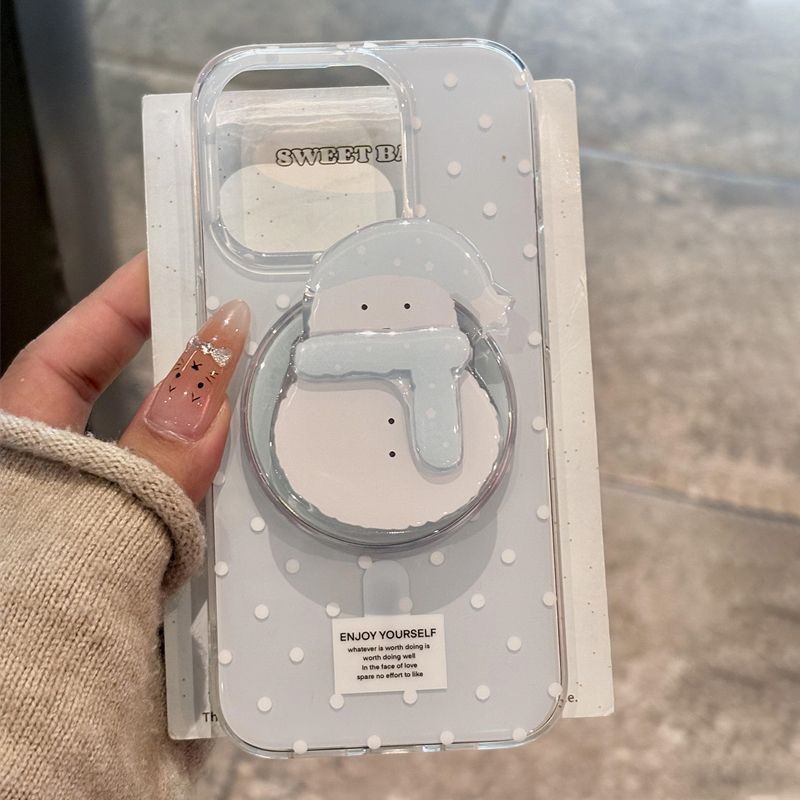 Ba Chiều Little Snowman Từ Tính Apple 16promax Ốp Lưng Điện Thoại 15 / 13 / 14Plus / 12 Nữ 11 Mềm 8 Dễ Thương xs