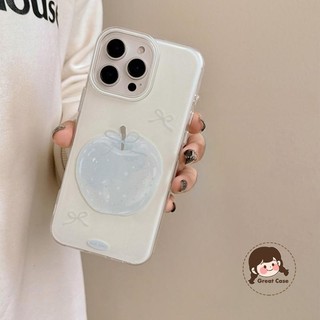 Ốp Điện Thoại Nơ Xanh Đơn Giản Cho iPhone 17 Air 16 15 14 Plus 13 12 11 Pro Max XR XS Max X 8 7 6 6s Plus SE3 SE2 2022 2020 Ins Style Cream Vỏ Trắng Chống Rơi Ốp Lưng