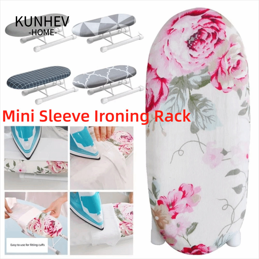 KUNHEV Bảng ủi Mini, Giá để bàn ủi chịu nhiệt có thể gập lại, Đồ dùng gia đình Kim loại Quần áo gia dụng Vỏ ủi