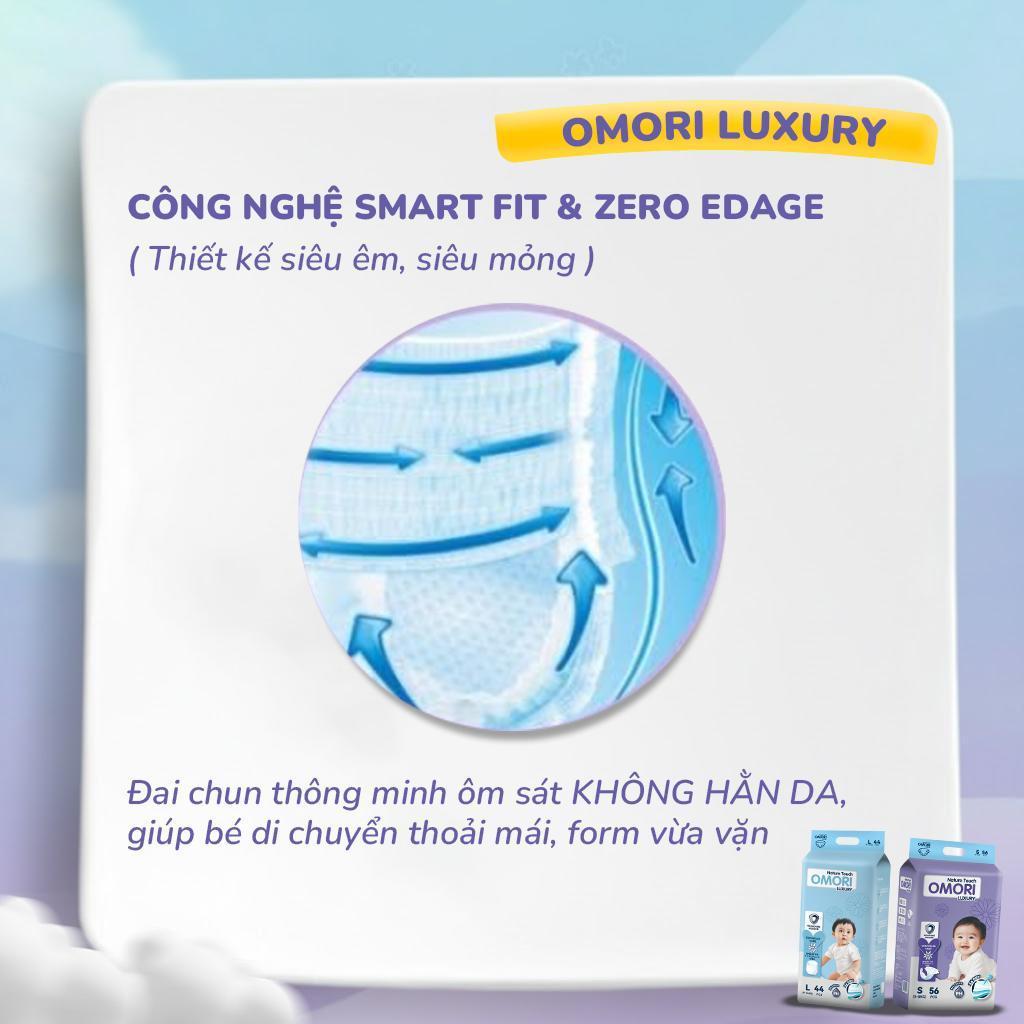Combo 3 Bịch Tã/ Bỉm Dán OMORI LUXURY Mỏng Nhẹ Thấm Hút size NB62/S56/M52 Cho Bé Từ 3 - 11kg