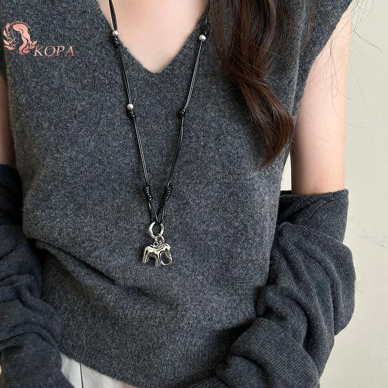 Vòng cổ Kopa mặt dây chuyền hình ngựa hoạt hình, dây điều chỉnh phù hợp dùng mỗi ngày