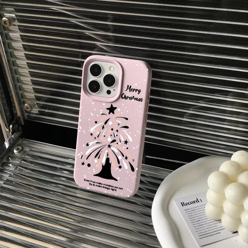 Ốp Điện Thoại Cây Giáng Sinh Pháo Hoa Cho Vivo Y78 Y78 + Y78m Y78t Y77t Y75 Y75s Y72 Y52 Y52s t1 Y52t Y55 Y55s Nhiều Màu Sắc Dopamine Vỏ Đơn Giản Hoạt Hình Chống Sốc Mặt Sau Mềm