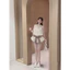 Đầm cổ yếm hoạ tiết phối chân xoè bồng thắt nơ cực xinh BYJOLIE